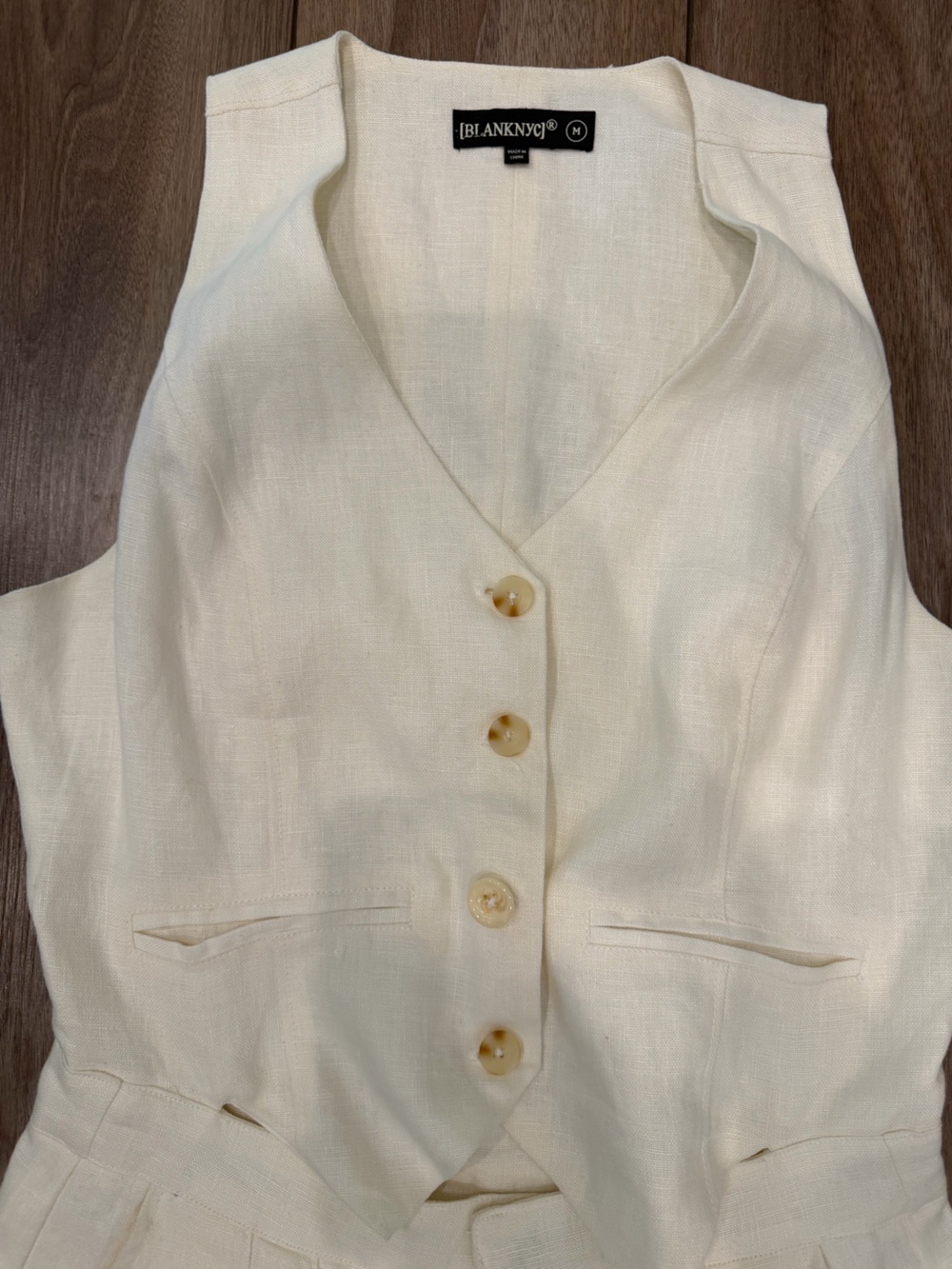 Blanc NYC High-Rise White Vest Romper - Picture 8 of 9